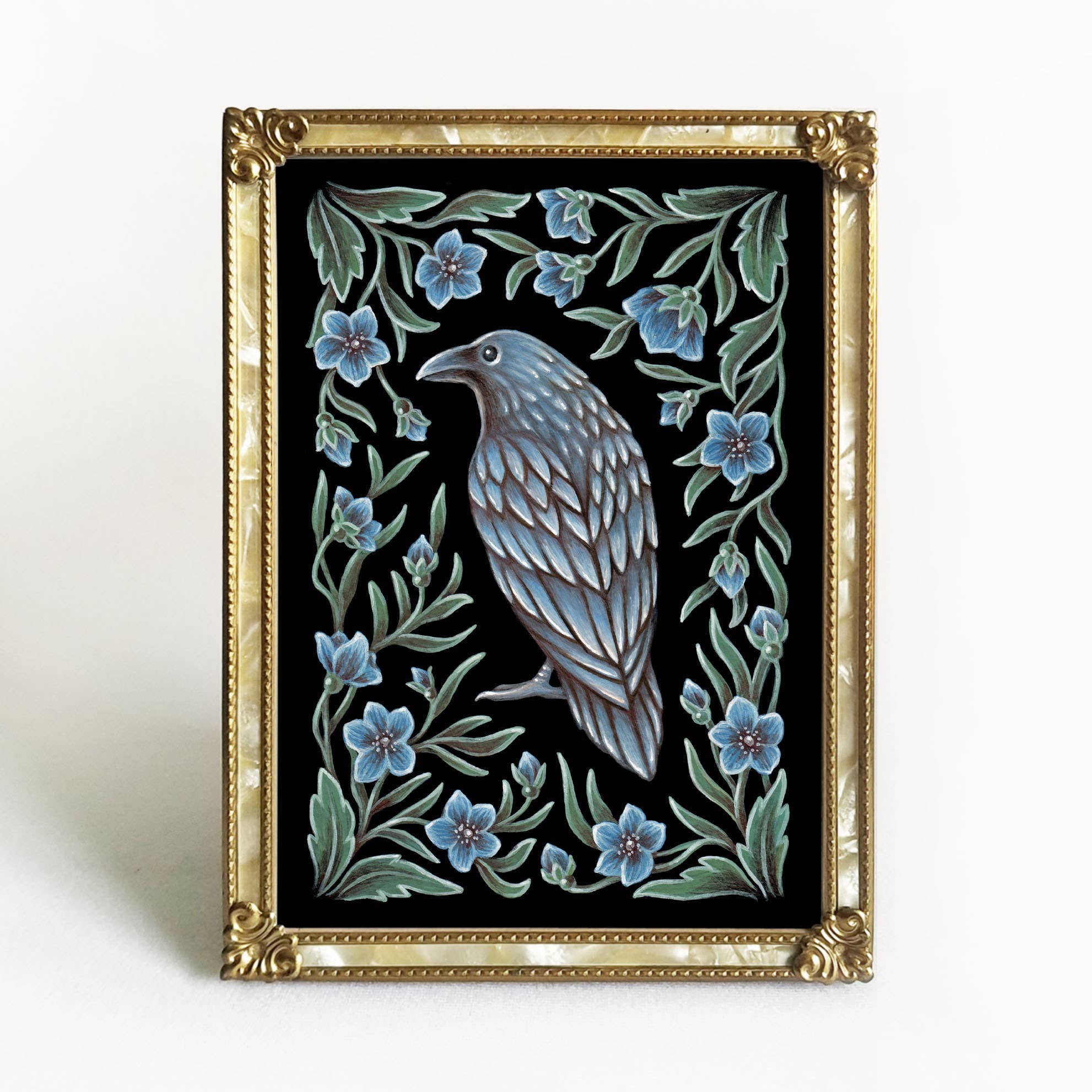 Raven Art Print Folk Decor: 5x7